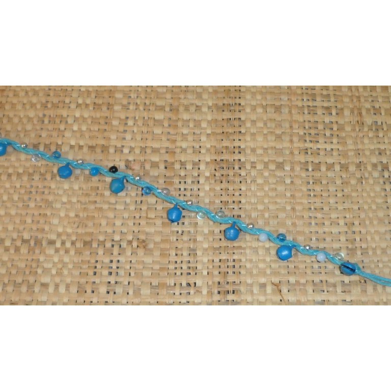 Bracelet de cheville grelots bleus