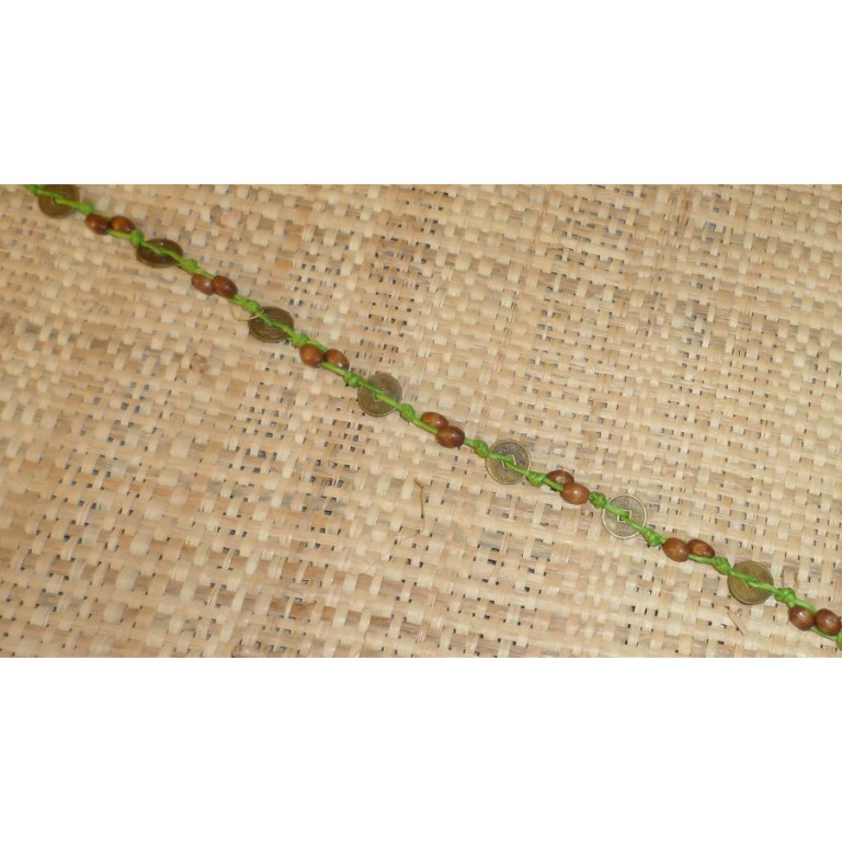 Bracelet de cheville sapèques vert 