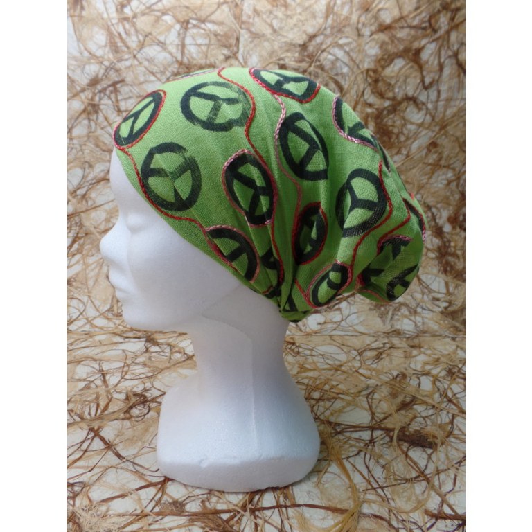 Bandeau cheveux vert peace and love 