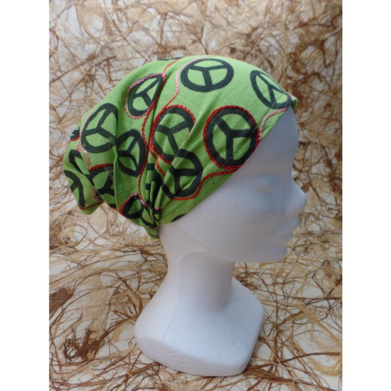 Bandeau cheveux vert peace and love 