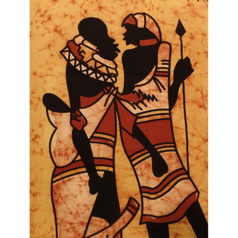 Tenture jaune/marron balade africaine