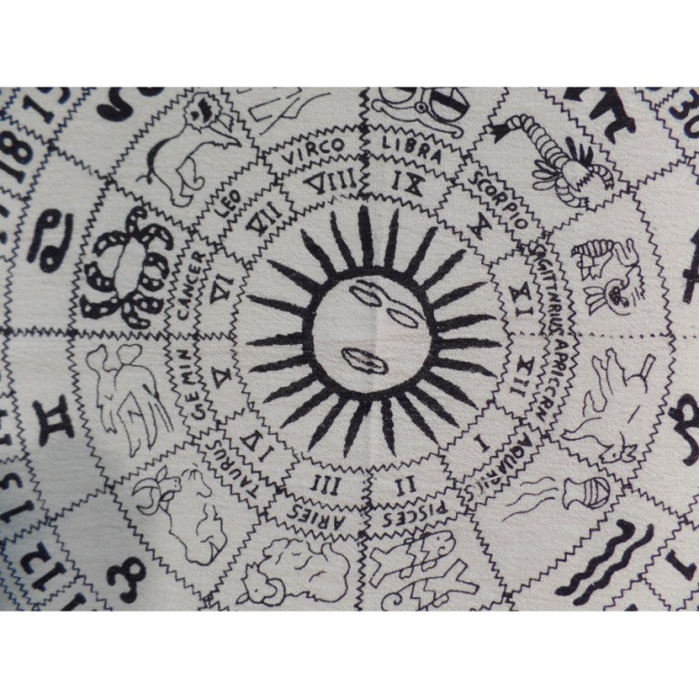 Tenture astrologia noir/blanc