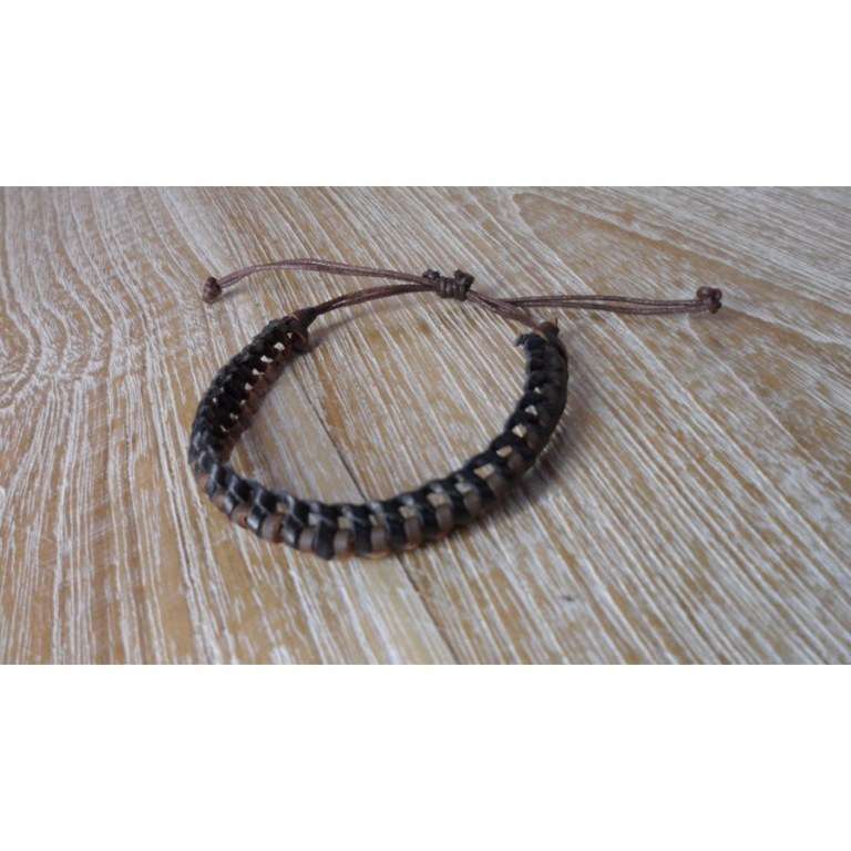 Bracelet cuir baik macramé 