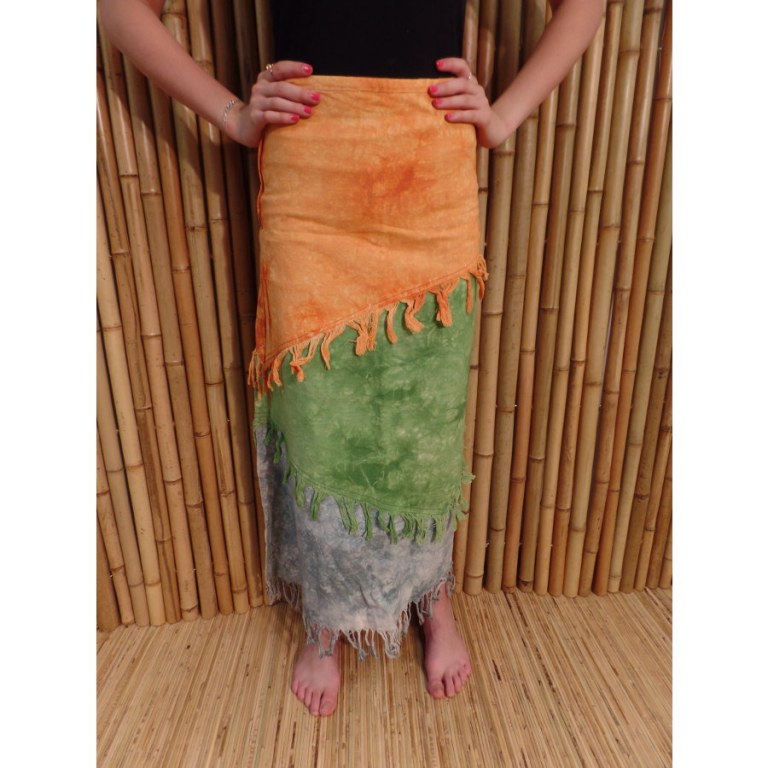 Jupe longue Maya Bay orange/vert/gris