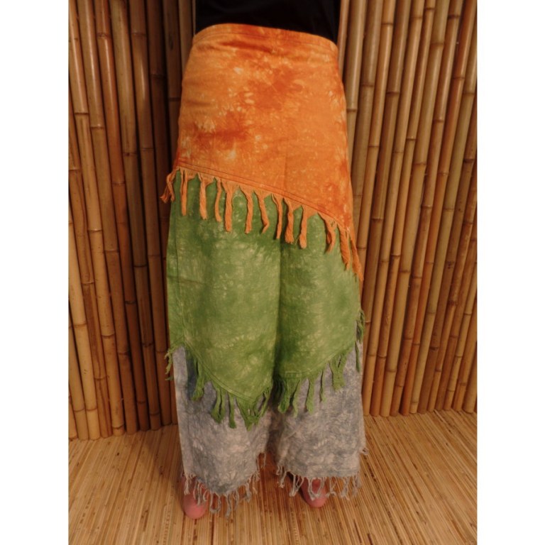 Jupe longue Maya Bay orange/vert/gris