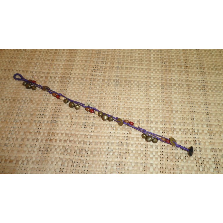 Bracelet de cheville sapèques violet