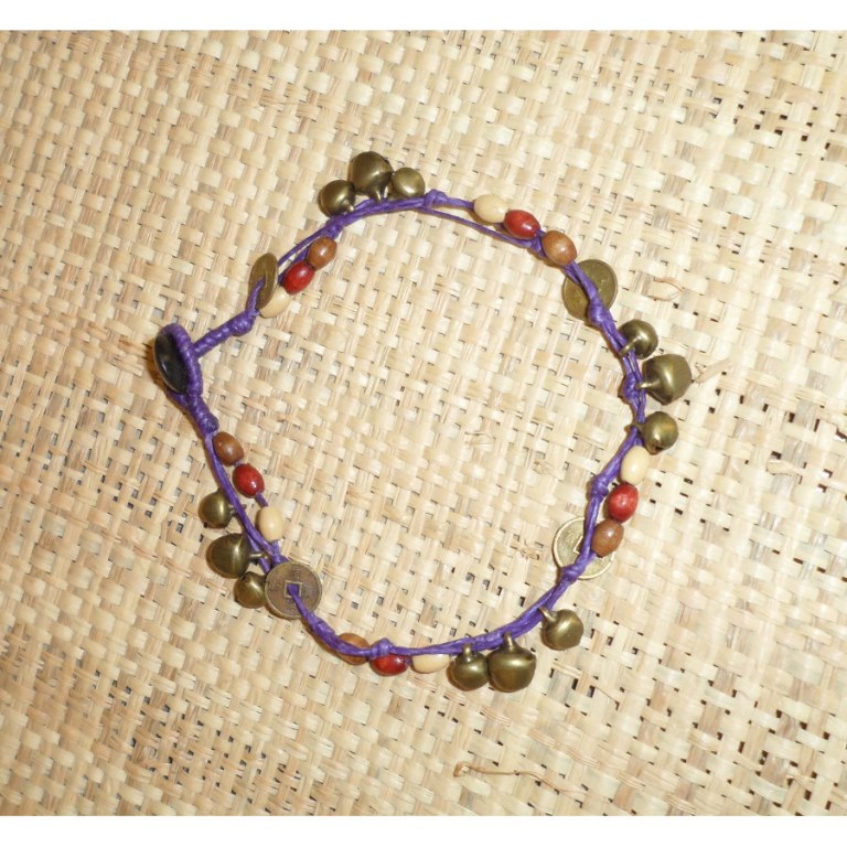 Bracelet de cheville sapèques violet