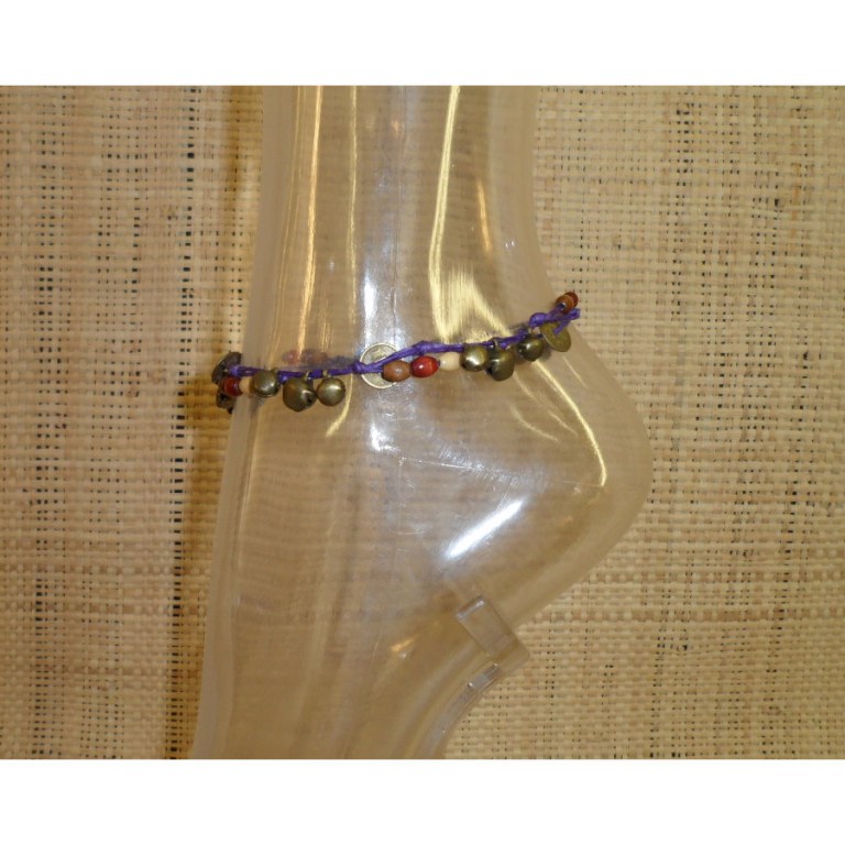Bracelet de cheville sapèques violet