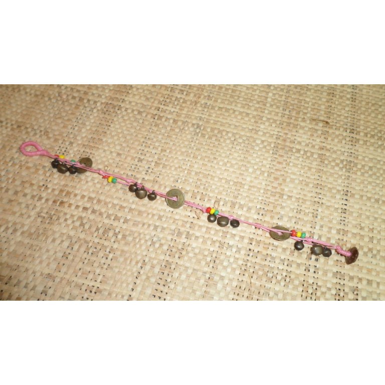 Bracelet de cheville sapèques rose