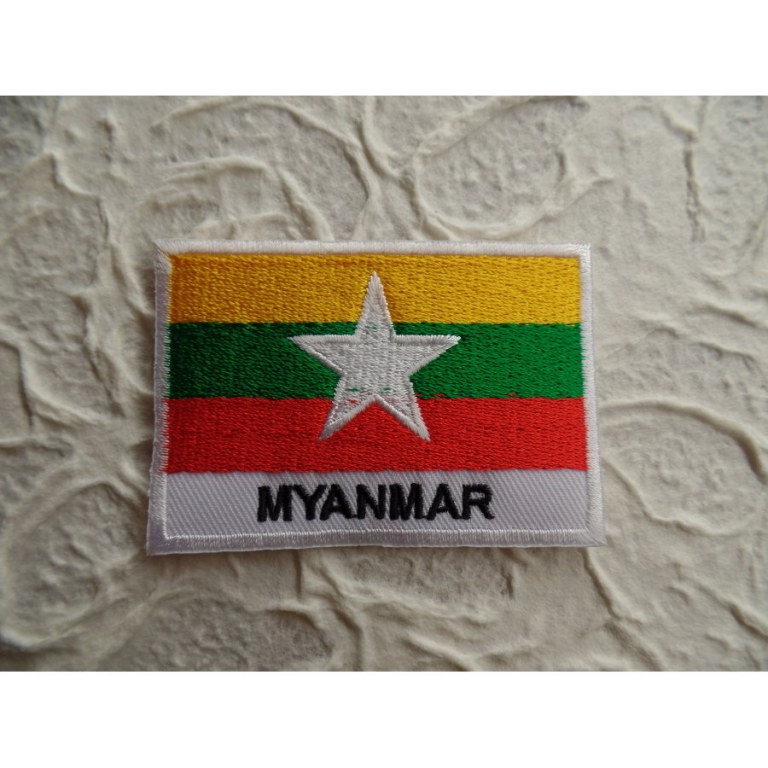 Ecusson drapeau Birmanie ou Myanmar