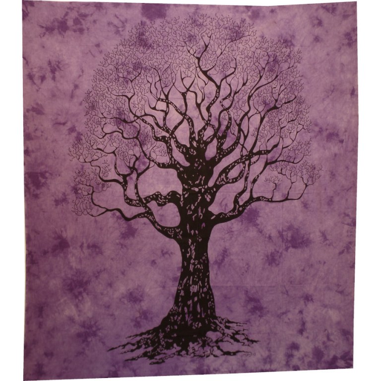 Tenture maxi violette arbre de vie