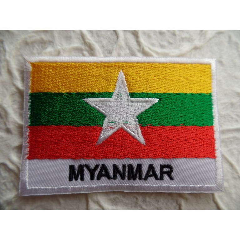 Ecusson drapeau Birmanie ou Myanmar