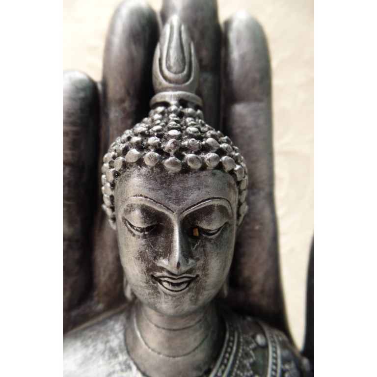 Main de Bouddha gris argent