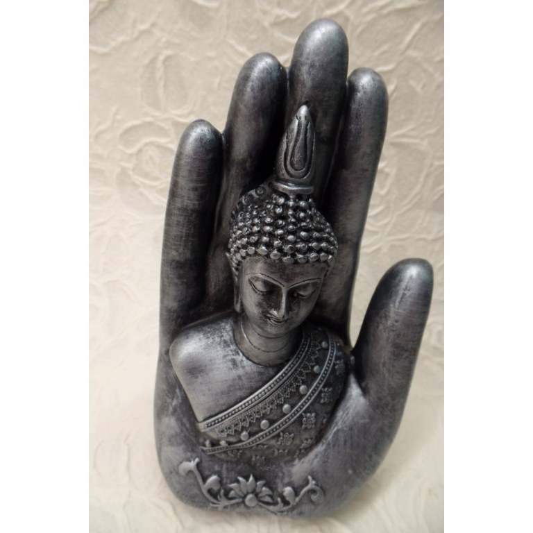 Main de Bouddha gris argent