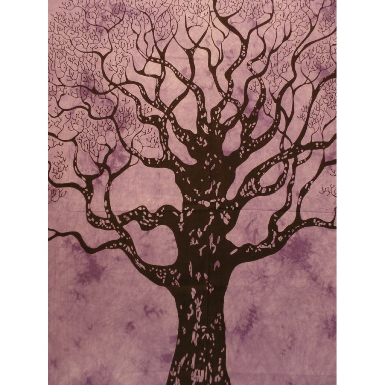 Tenture maxi violette arbre de vie