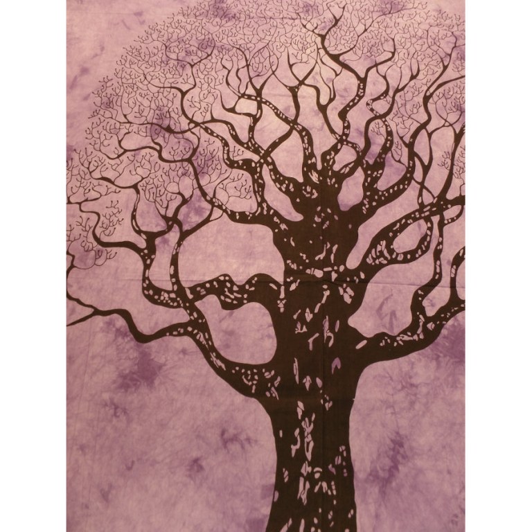 Tenture maxi violette arbre de vie