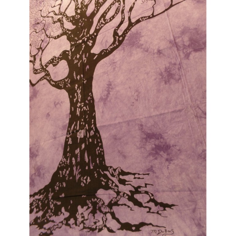 Tenture maxi violette arbre de vie