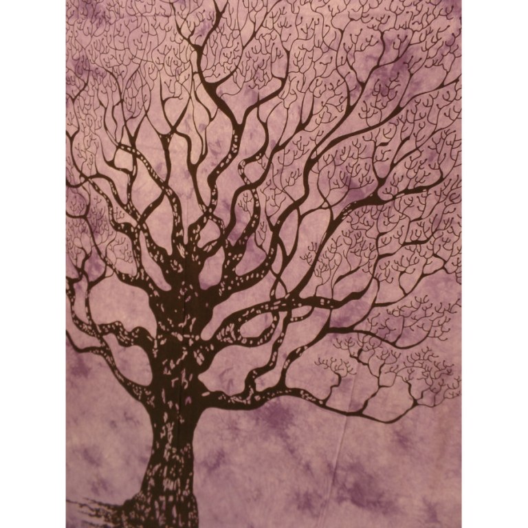 Tenture maxi violette arbre de vie