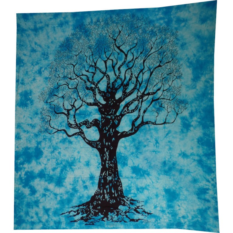 Tenture maxi bleue arbre de vie