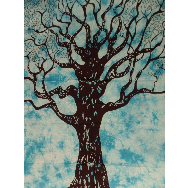 Tenture maxi bleue arbre de vie