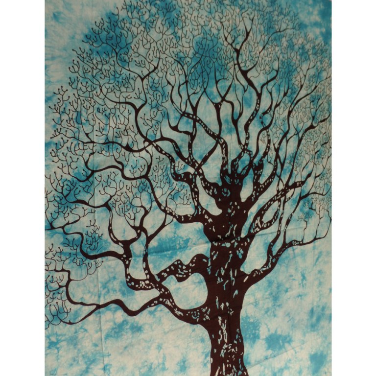 Tenture maxi bleue arbre de vie