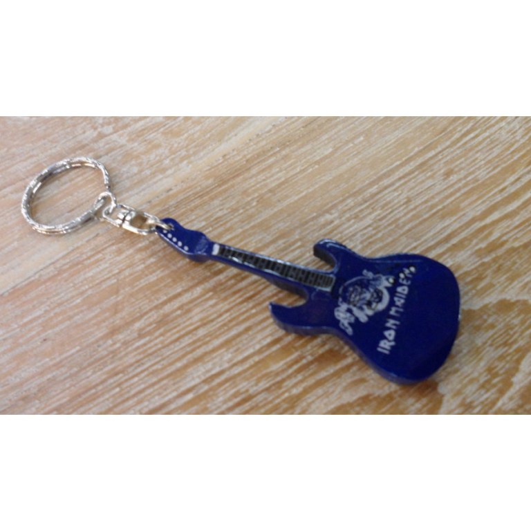 Porte clés bleu guitare Iron Maiden