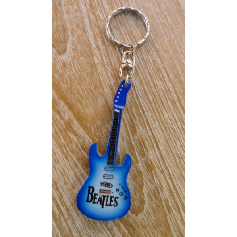 Porte clés bleu/blanc guitare Beatles