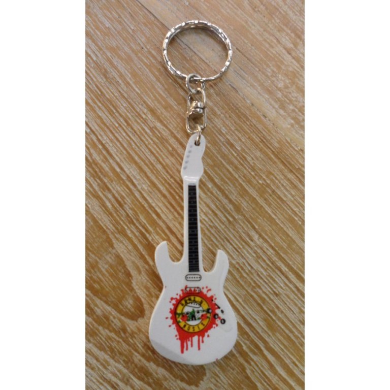 Porte clés blanc guitare Guns N' Roses