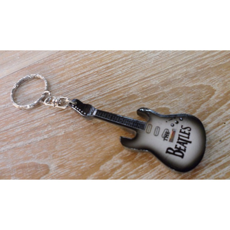 Porte clés noir/blanc guitare Beatles