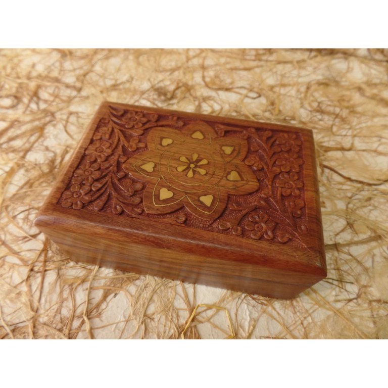 Boite rectangle en bois lotus