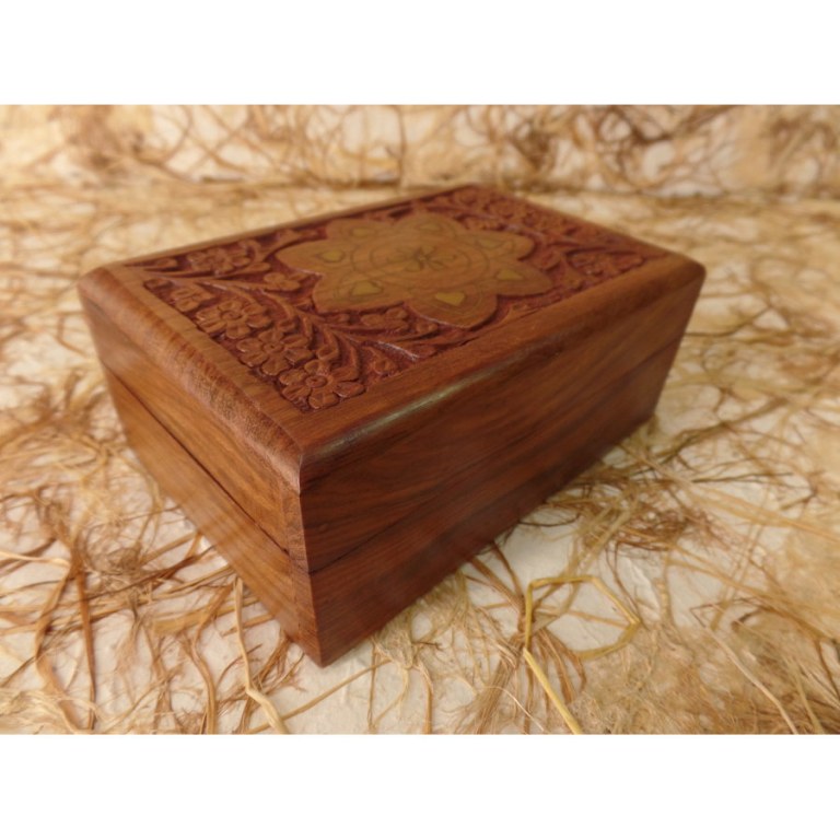 Boite rectangle en bois lotus