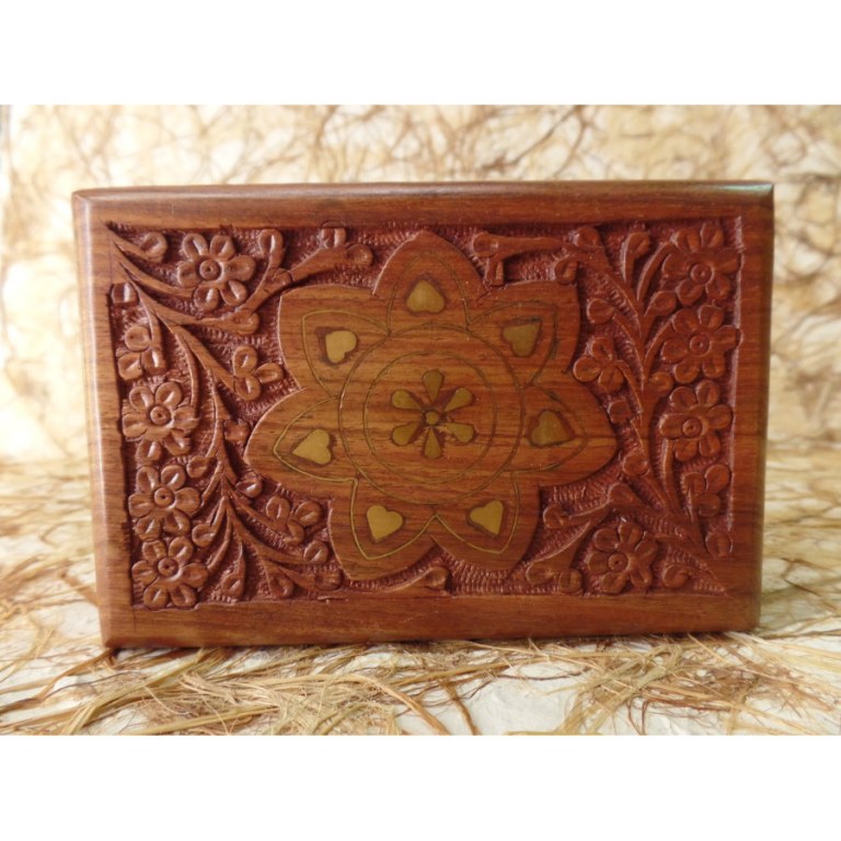 Boite rectangle en bois lotus