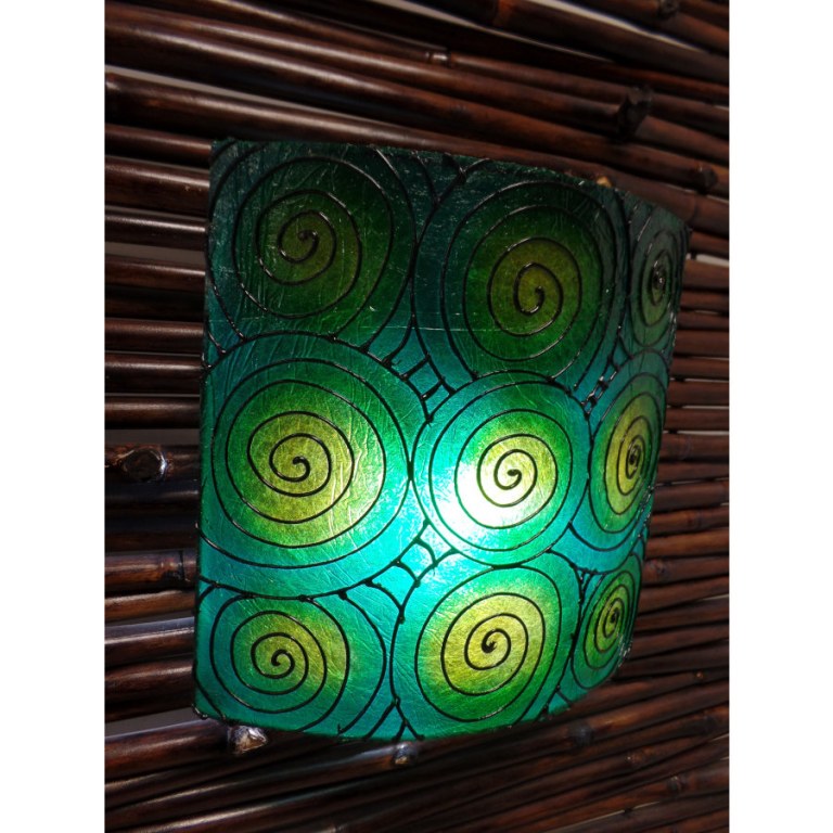 Lampe murale 9 spires vert/jaune/bleu