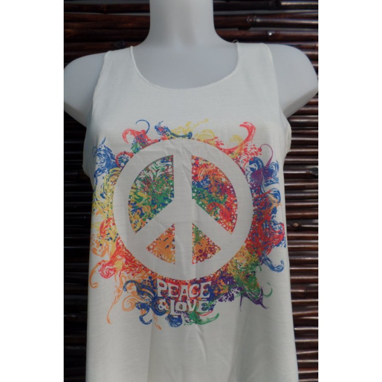 Débardeur peace and love pastel