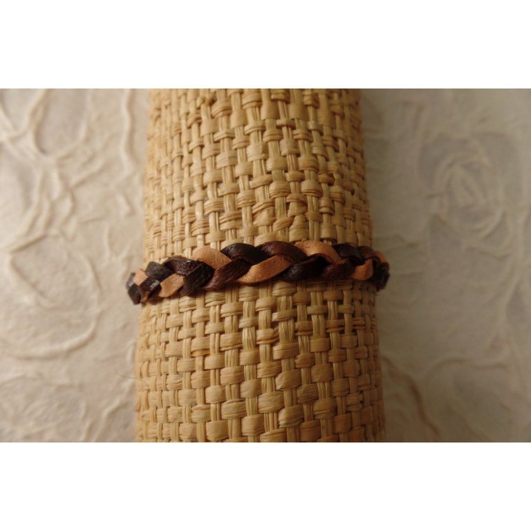 Bracelet cuir bicolore 3