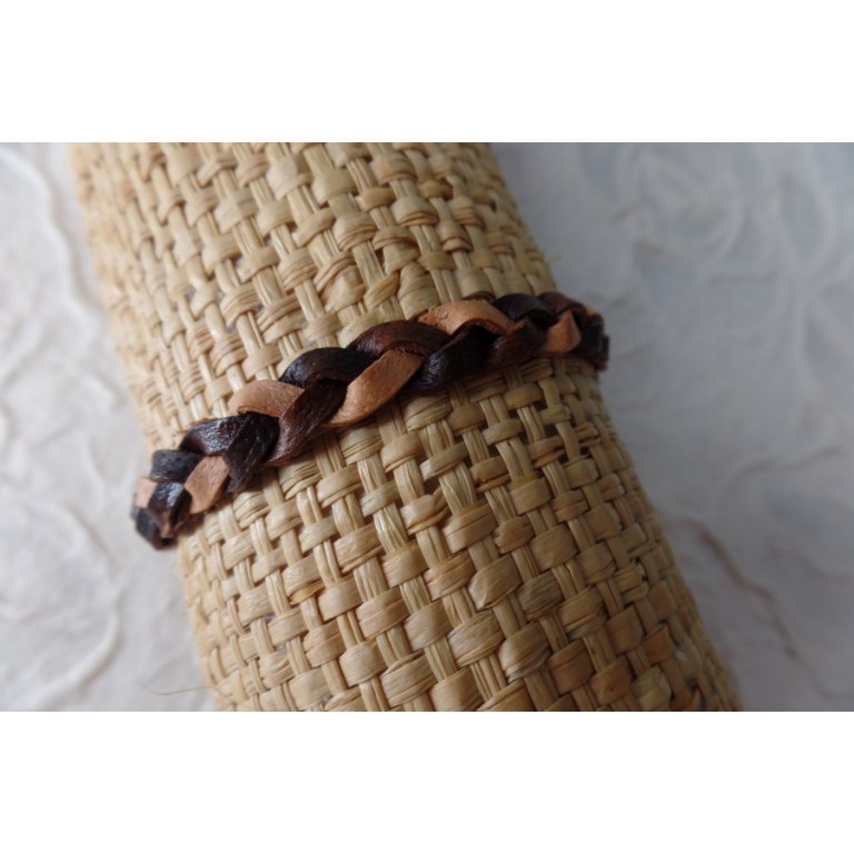 Bracelet cuir bicolore 3