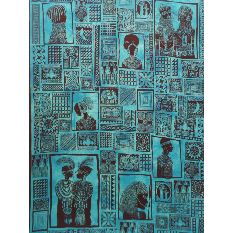 Tenture patchwork africa bleue