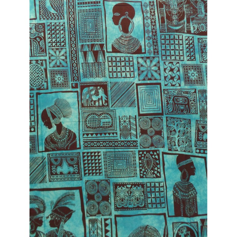 Tenture patchwork africa bleue