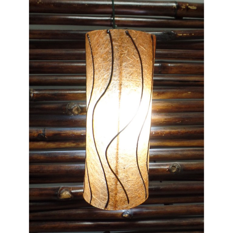 Petite lampe murale orange tubulaire wave