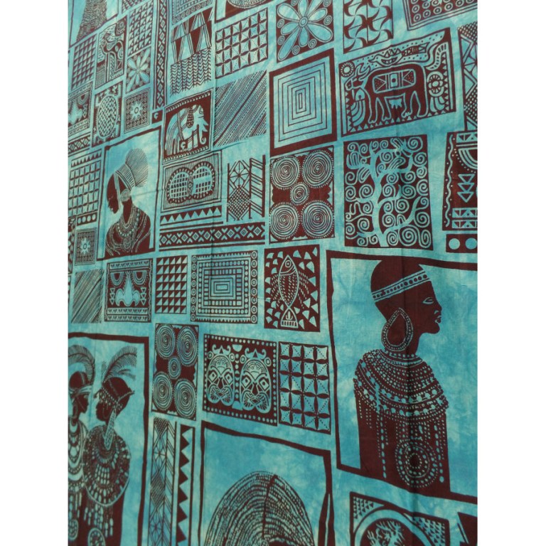 Tenture patchwork africa bleue