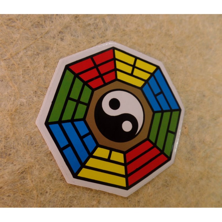 Petit autocollant couleur yin yang