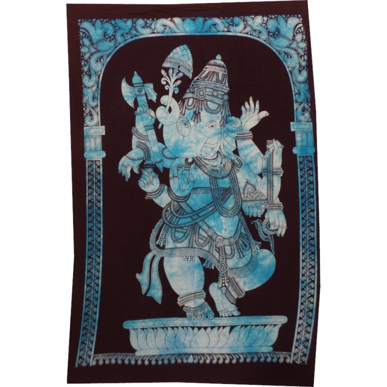 Petite tenture noire/bleu Ganesh debout