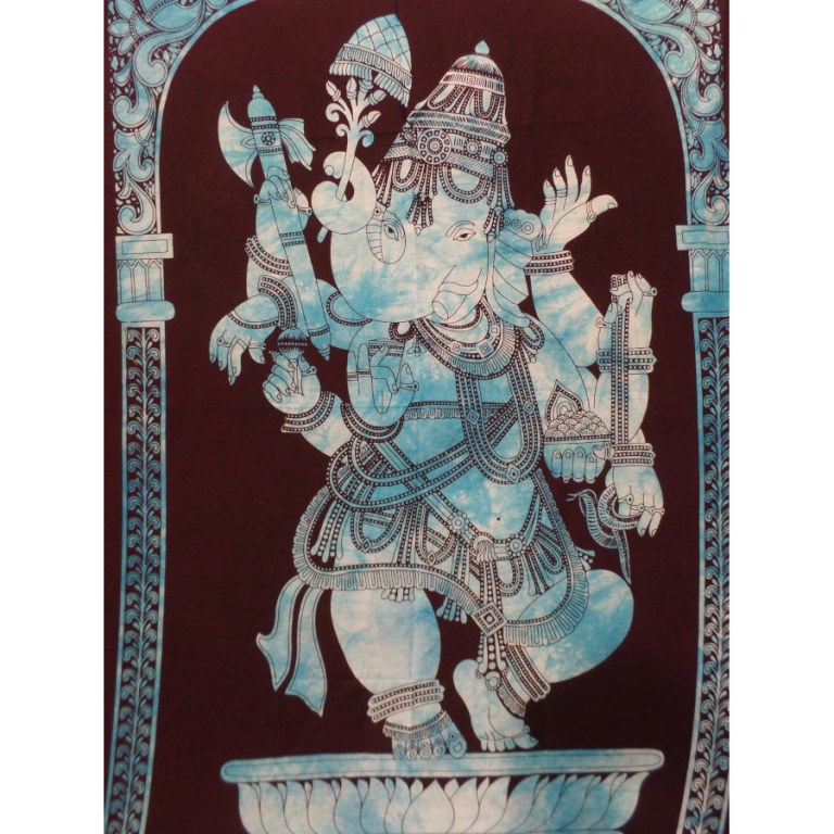 Petite tenture noire/bleu Ganesh debout