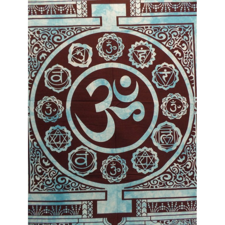 Tenture maxi mandala Aum bleu