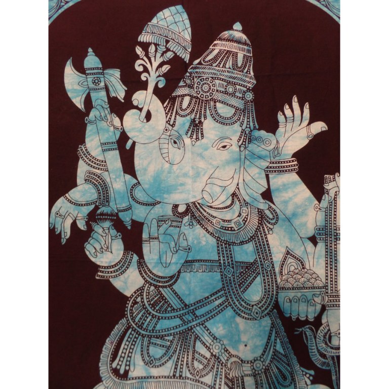 Petite tenture noire/bleu Ganesh debout