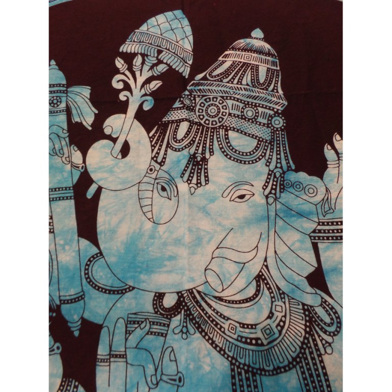 Petite tenture noire/bleu Ganesh debout