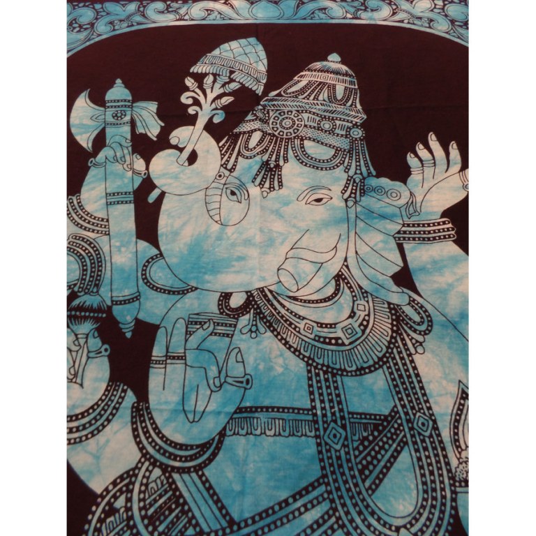 Petite tenture noire/bleu Ganesh debout