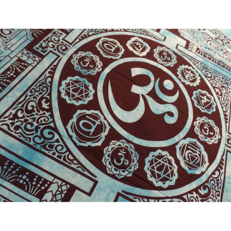Tenture maxi mandala Aum bleu