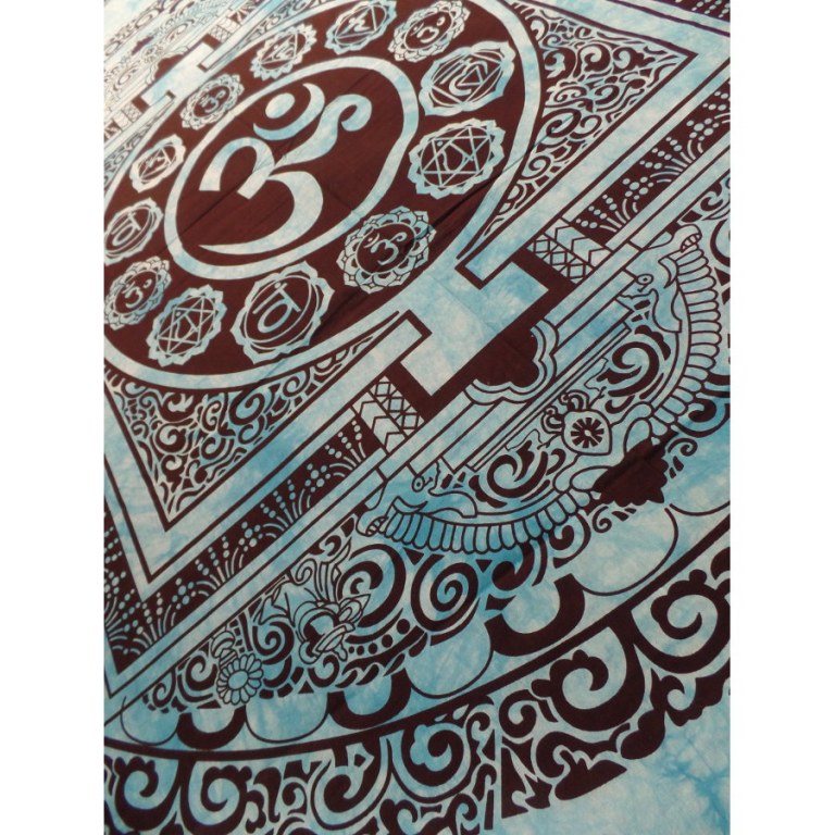 Tenture maxi mandala Aum bleu
