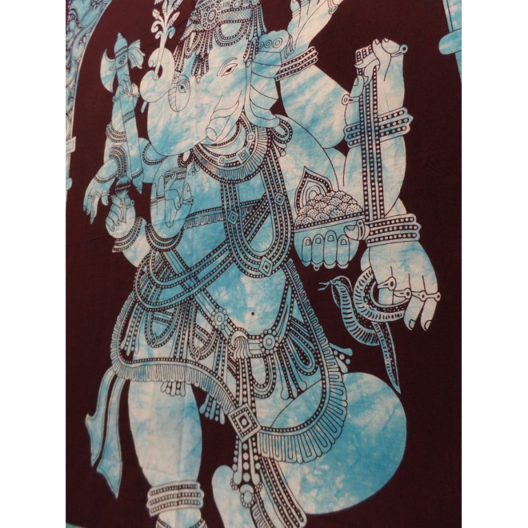 Petite tenture noire/bleu Ganesh debout